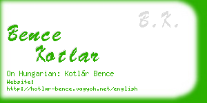 bence kotlar business card